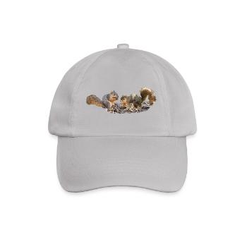 Eichhörnchen Paar mit Nuss Östliches Fuchshörnchen - Baseballkappe - Grau - Vorne