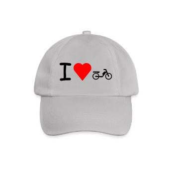 I love Mofa Moped Mokick - Baseballkappe - Grau - Vorne