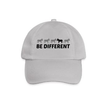 text anders be different esel pferd pony klein pac - Baseballkappe - Grau - Vorne