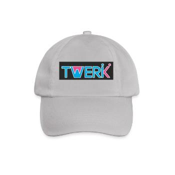TWERK Logo mit W gefüllt mit Rose - Baseballkappe - Grau - Vorne