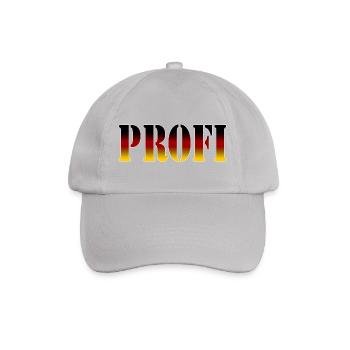 Profi schwarz rot gold - Baseballkappe - Grau - Vorne