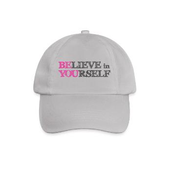 Glaube an dich selbst – Pink, kritzel schwarz - Baseballkappe - Grau - Vorne