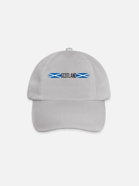 Schottland Flagge/Banner 005 AllroundDesigns - Baseballkappe - Grau