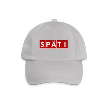 SPÄTI - Logo rot - Berliner Kultur - Nerd Humor - Baseballkappe - Grau - Vorne
