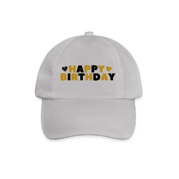 Happy Birthday - Baseballkappe - Grau - Vorne