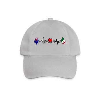 Cardio Heart mit Flagge Australien und Flagge Mexiko - Baseballkappe - Grau - Vorne