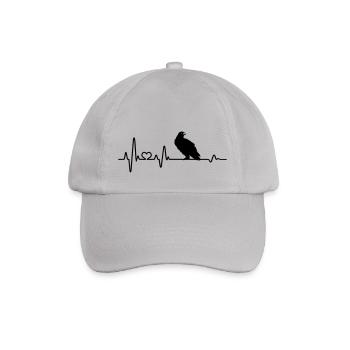 Herzschlag Adler Raubvogel EKG - Baseballkappe - Grau - Vorne