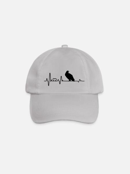 Herzschlag Adler Raubvogel EKG - Baseballkappe - Grau