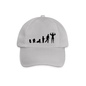 Evolution Mensch, Männer, Mann Bodybuilding-Sport - Baseballkappe - Grau - Vorne