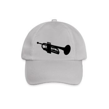 Trompete Silhouette - Baseballkappe - Grau - Vorne