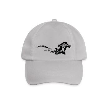 toller Hammerhai-Tribal-Tattoo-Stil - Baseballkappe - Grau - Vorne