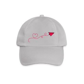 papierflieger herz - Baseballkappe - Grau - Vorne