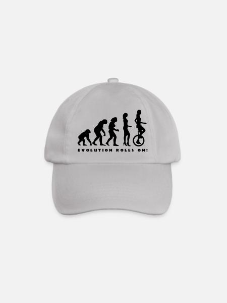 evolution_einradfahrerin_1c_b - Baseballkappe - Grau