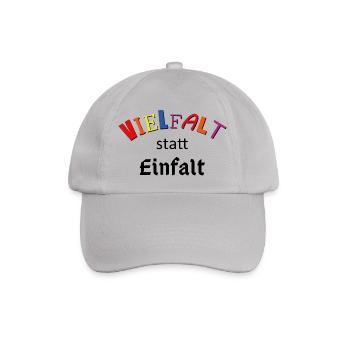 Vielfalt statt Einfalt - Baseballkappe - Grau - Vorne