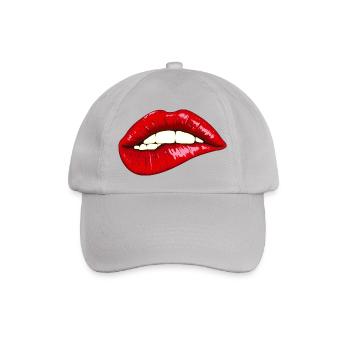 Ausdrucksstarke Lippen mit Glanz - Baseballkappe - Grau - Vorne