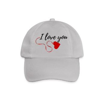 I love you - Baseballkappe - Grau - Vorne