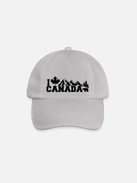 I Love Canada Leaf - Baseballkappe - Grau