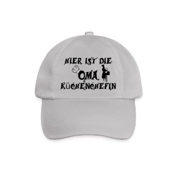 Hier ist die Oma Küchenchefin - Baseballkappe - Grau - Vorne