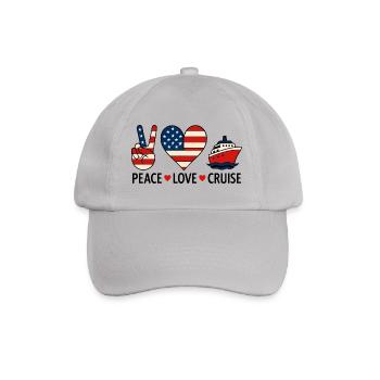 Frieden Liebe Kreuzfahrt USA Urlaubsmotiv - Baseballkappe - Grau - Vorne