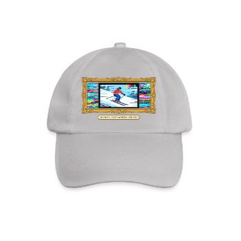 Moderne Kunst Skifahrer Glitch Art - Baseballkappe - Grau - Vorne