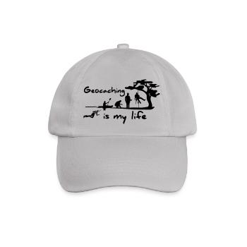 1016_geocaching_is_my_life - Baseballkappe - Grau - Vorne