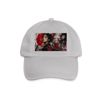 Asia Punk Art Geisha Grunge Portrait Street Art - Baseballkappe - Grau - Vorne
