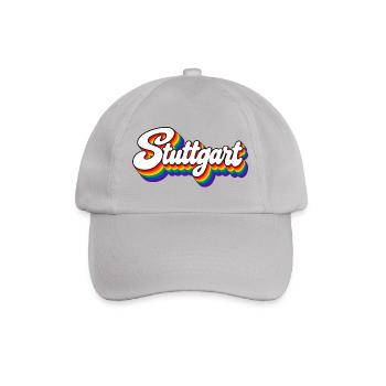 Stuttgart - Regenborgen Schrift - Deutschland - BW - Baseballkappe - Grau - Vorne