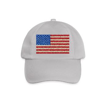 Amerikanische Flagge Fahne USA Patriot Glitzer - Baseballkappe - Grau - Vorne