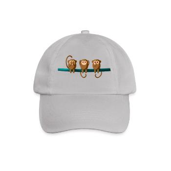 3 Baby Affen - Baseballkappe - Grau - Vorne