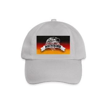 Deutschland Flagge mit Adler - Geschenk zur WM - Baseballkappe - Grau - Vorne
