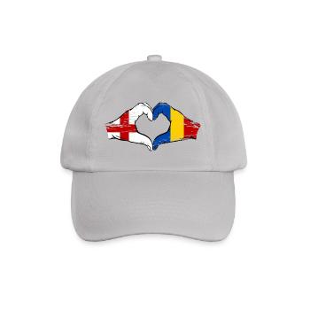 England Rumänien Flagge Hände Herzform used - Baseballkappe - Grau - Vorne