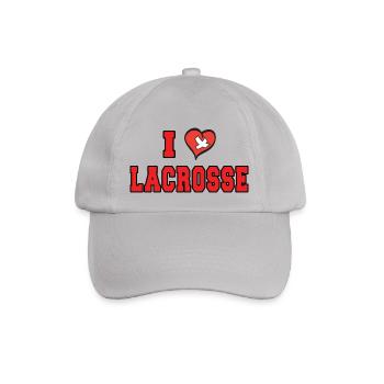 Lacrosse Ich liebe Lacrosse - Baseballkappe - Grau - Vorne