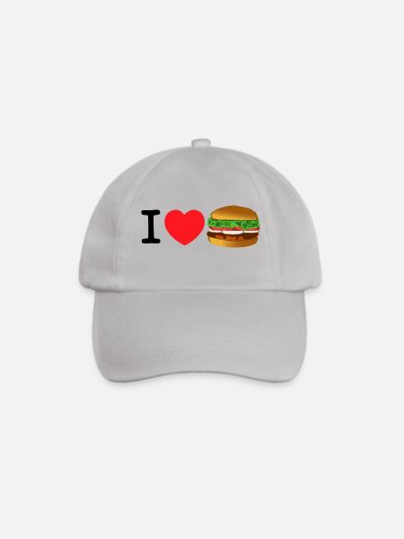 I love Burger - Baseballkappe - Grau