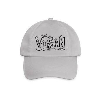 Vegan Schriftzug - Veganer - Veganismus - Geschenk - Baseballkappe - Grau - Vorne