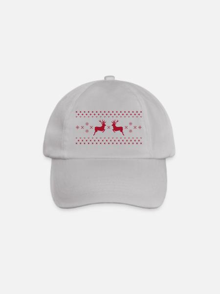 Norwegermuster Christmas Weihnachten Rentier Santa - Baseballkappe - Grau