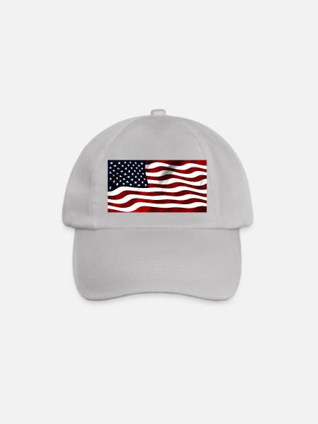 US Flagge - Baseballkappe - Grau