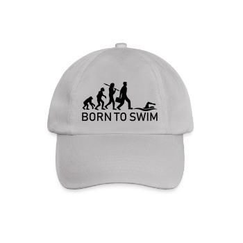 born to swim evolution entwicklung geboren zum - Baseballkappe - Grau - Vorne