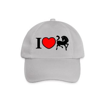 Ich Herz mit schwarzem Pferd - Baseballkappe - Grau - Vorne
