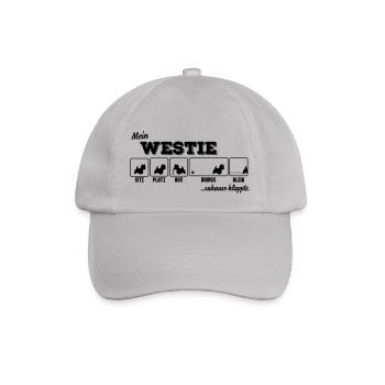 Mein Westie - zuhause klappts - Baseballkappe - Grau - Vorne