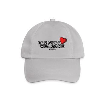 Refugees Welcome Pixel Design - Baseballkappe - Grau - Vorne