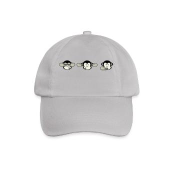 3 Affen - Baseballkappe - Grau - Vorne