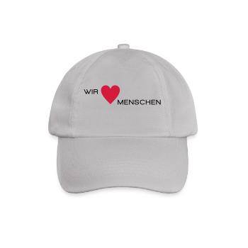 Wir lieben Menschen - Baseballkappe - Grau - Vorne