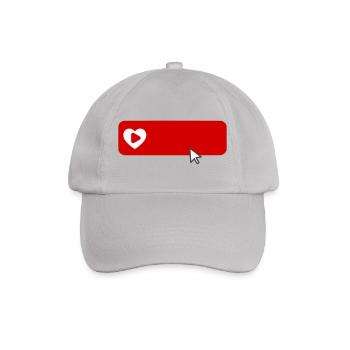 Cooles, von YouTube inspiriertes flaches Symbol für das Abonnieren - Baseballkappe - Grau - Vorne