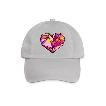 Valentinstag Herz geometrisch - Baseballkappe - Grau - Vorne