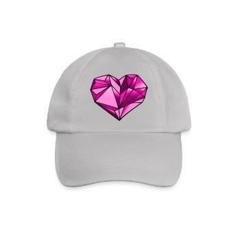 Herz geometrisch Geschenkidee - Baseballkappe - Grau - Vorne