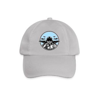 Jet Pilot / Kampfpilot 01_weiß Schwarz - Baseballkappe - Grau - Vorne