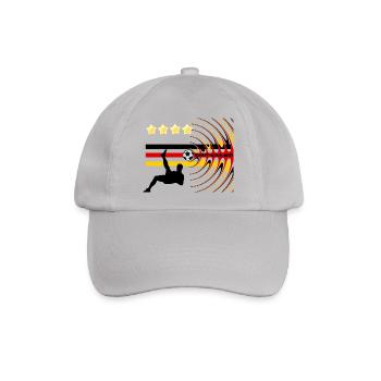 Fußball Deutschland schwarz rot gold - Baseballkappe - Grau - Vorne