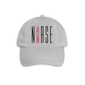 nurse doctor text stechen spritze blut arzt abhoer - Baseballkappe - Grau - Vorne