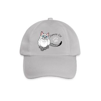 Neugierige Siamkatze - Baseballkappe - Grau - Vorne