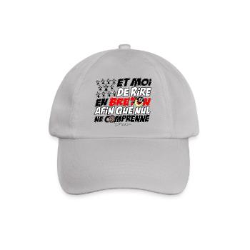 Und ich lache auf Bretonisch - Baseballkappe - Grau - Vorne